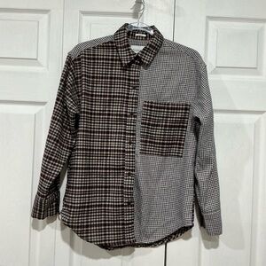 🤎 Abercrombie & Fitch Men’s Button Down Flannel Shirt Patchwork Plaid - XS